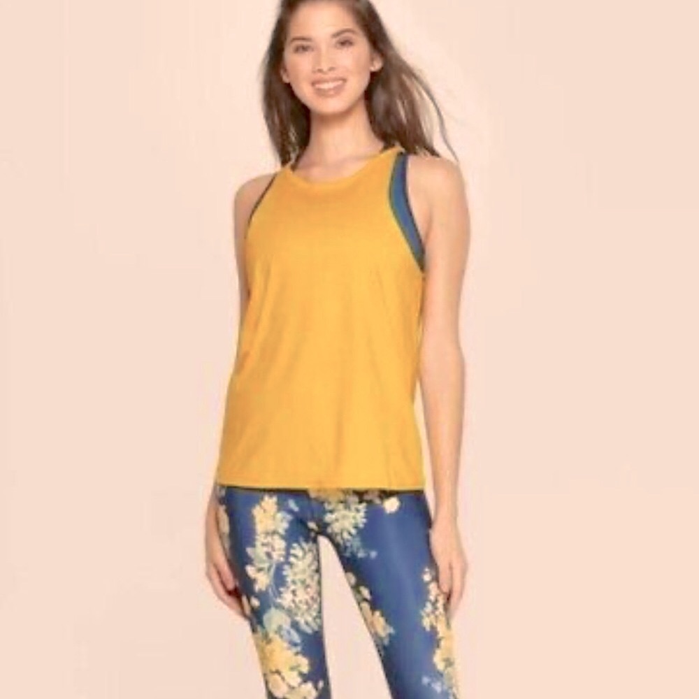 🔴 4/$15 JoyLab Target 🎯 Brand Honey Yellow High Neck Soft Tank Top size S in EUC